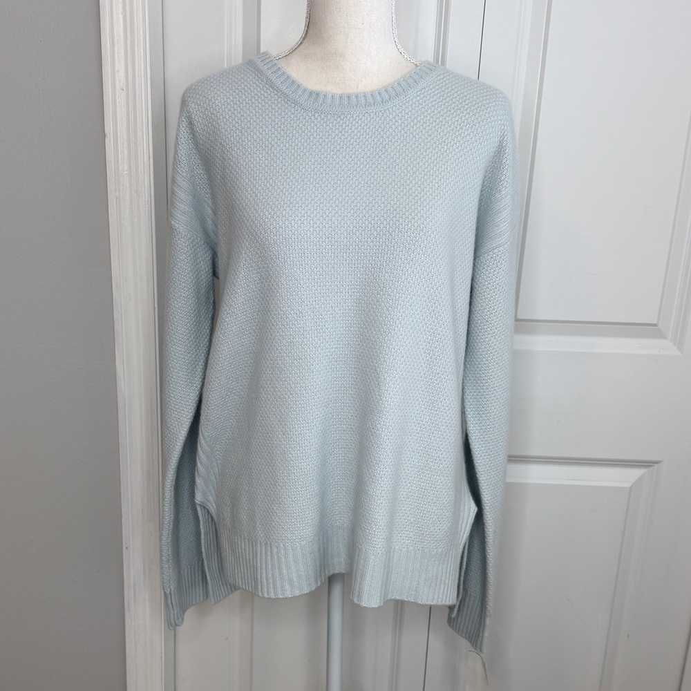 Pure Amici Light Blue Cashmere Knit Sweater NEW Medium Fall Nordstrom Pastel